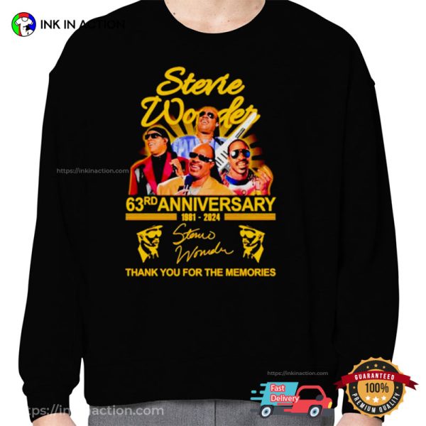 Stevie Wonder 63rd Anniversary Signature Memorial T-shirt