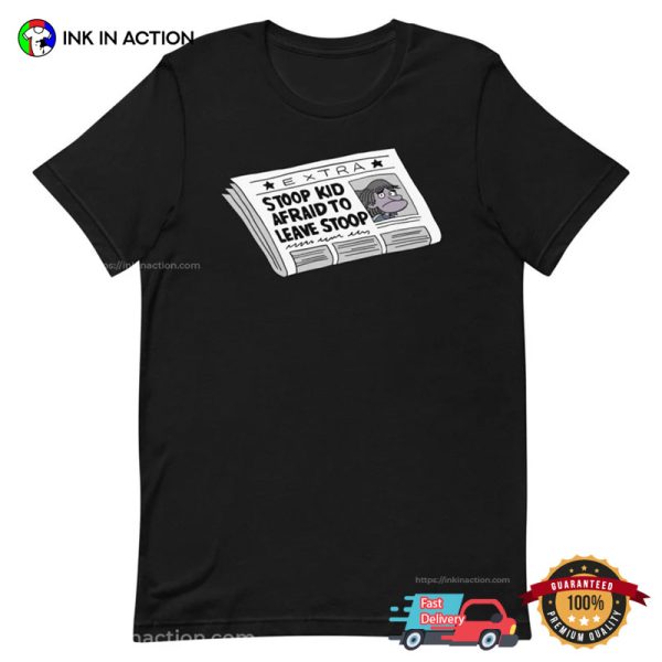 Stoop Kid Afraid To Leave Stoop Newspaper T-shirt