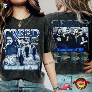 Summer Of '99 Rock Country Music Tour 2024 Creed Schedules 2 Sided T shirt 3