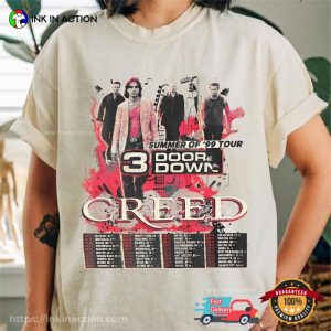 Summer Of '99 Tour Creed Concert Schedules T shirt 2