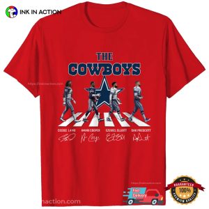 The Cowboys Stars Abbey Road Crossing Signatures Football T shirt 1