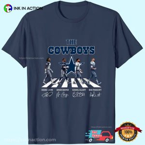 The Cowboys Stars Abbey Road Crossing Signatures Football T shirt 3