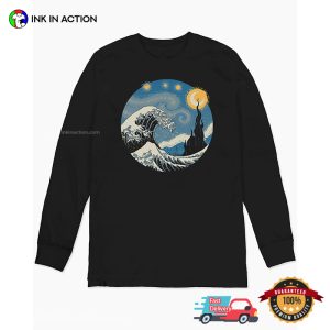 The Great Wave Starry Night Art T shirt 2