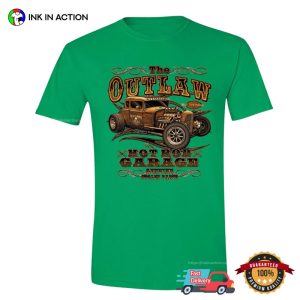 The Outlaw Hot Rod Garage Ols School Car Unisex T shirt 3