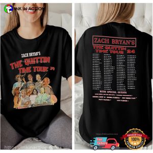 The Quittin Time Tour 2024 Cowboy Zach Bryan Vintage T shirt 1