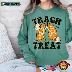 Trach Or Treat Therapist Halloween Comfort Colors T-shirt 1