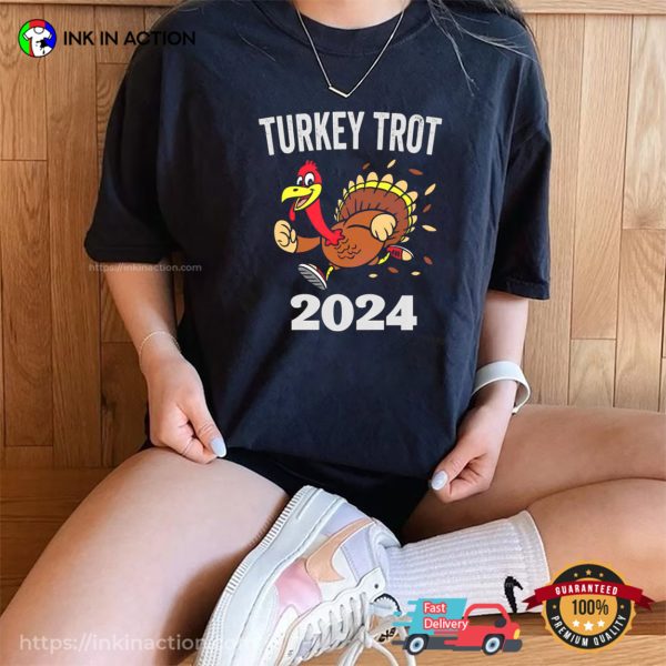 Turkey Trot 2024 Funny Thanksgiving Comfort Colors Tee