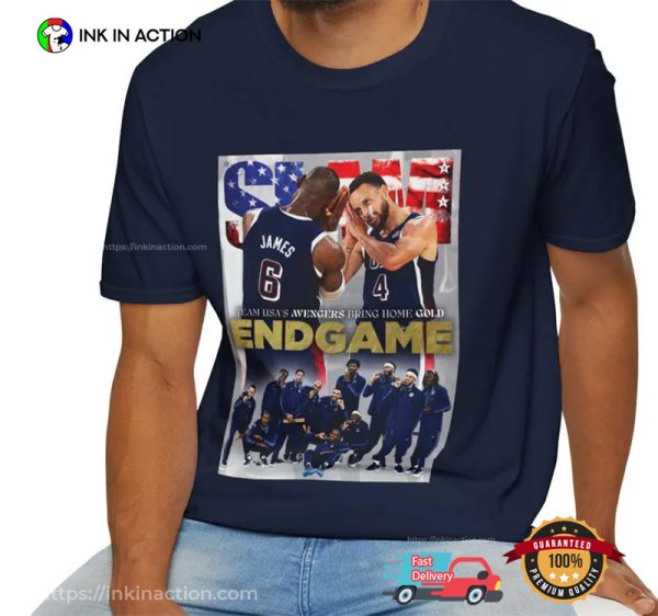 USA Avengers Men’s Basketball End Game Funny Slam Cover T-shirt