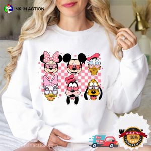 Valentine's Checkered Mickey And Friends Disneyland T shirt 2