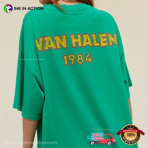 Van Halen Tour of The World 1984 Concert Retro Comfort Colors 2 Sided T shirt 3