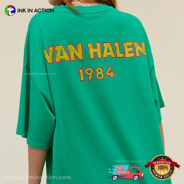 Van Halen Tour Of The World 1984 Concert Retro Comfort Colors 2 Sided T-shirt