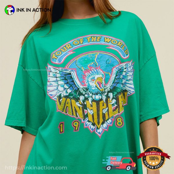 Van Halen Tour Of The World 1984 Concert Retro Comfort Colors 2 Sided T-shirt