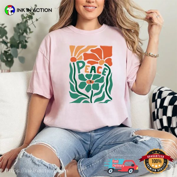 Vintage Boho World Peace Day Comfort Colors Tee