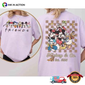 Vintage Disney Mickey FRIENDS N Co Est 1928 Checkered Comfort Colors T-shirt