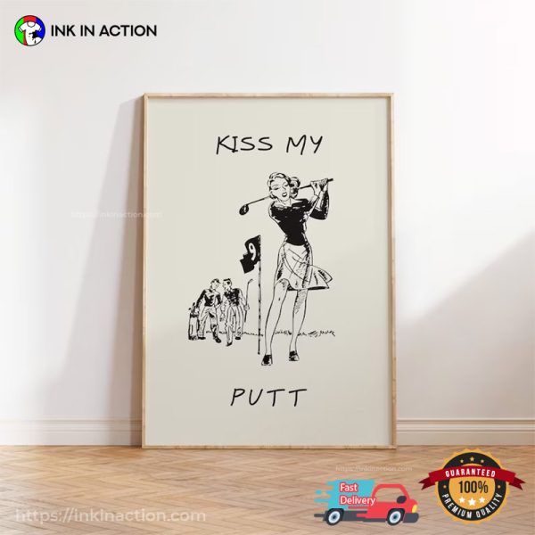 Vintage Golf Print Female Golfer Poster