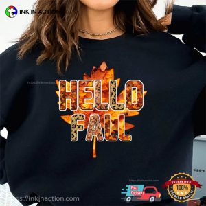 Vintage Hello Fall Maple leaves Unisex T shirt 5