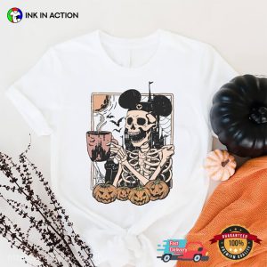 Vintage Mickey pumpkin skeleton Disney Halloween Comfort Colors T shirt 3