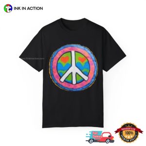 Vintage Style PEACE SIGN Unisex T shirt 2