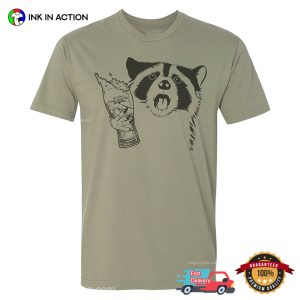 Wild Raccoon Drinking Beer Funny Comfort Colors T shirt 1