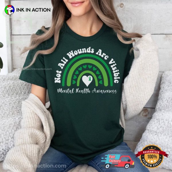 World Mental Health Awareness Green Ribbon Comfort Colors Tee