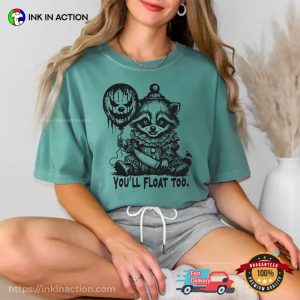 You'll Float Too Horror Raccoon IT Adorable Comfort Colors T shirt 2