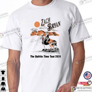 Zach Bryan the quittin time tour 2024 Western Cowboy Vintage Shirt 3