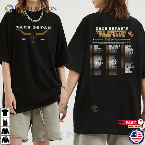 Zack Bryan North America Tour 2024 Country Music T-shirt