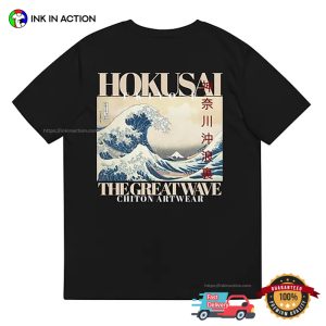 hokusai the great wave Chiton Artwear Back T shirt 3