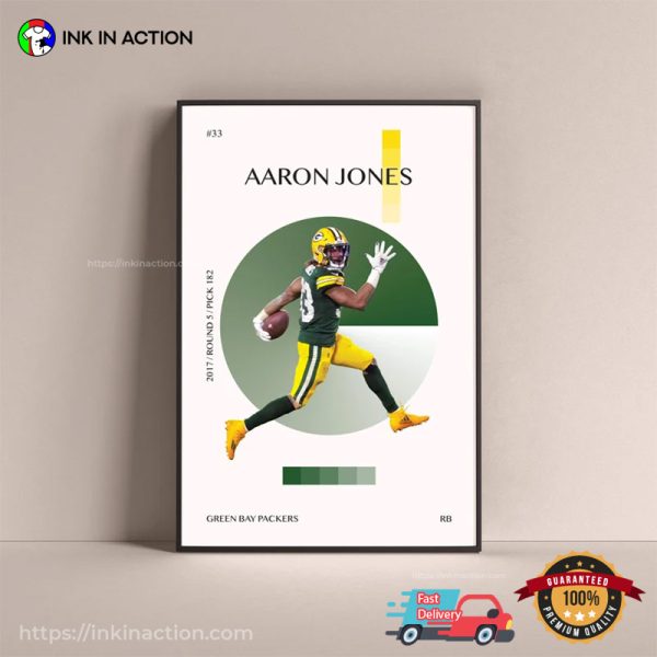 Aaron Jones Green Bay Packers 2017 Wall Art