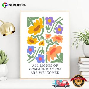 All Modes of Communication Are Welcomed Floral slp therapy Poster 3