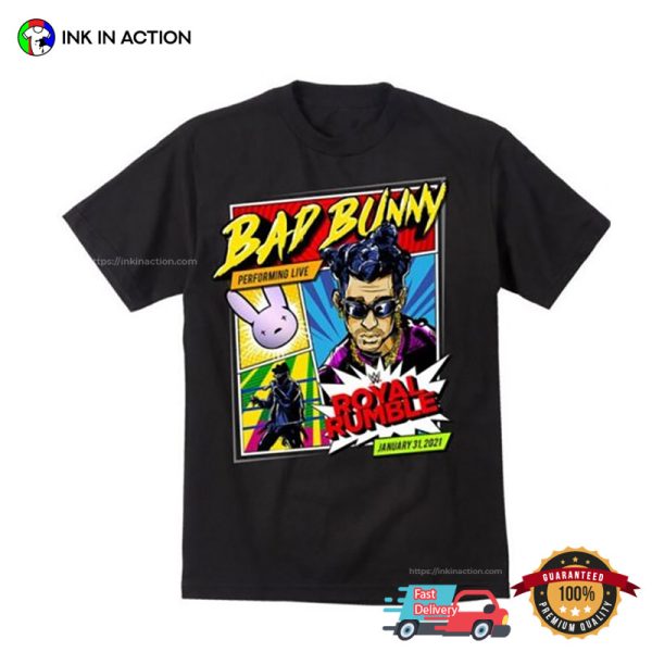 Bad Bunny X Royal Rumble 2021 Comic Style T-shirt