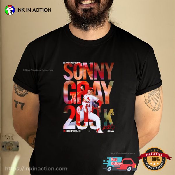 Baseball Sonny Gray Cardinals 200 Strikeouts Signature T-shirt