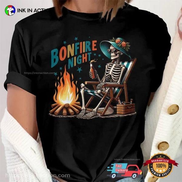 Bonfire Night Skeleton Summer Vacation T-shirt