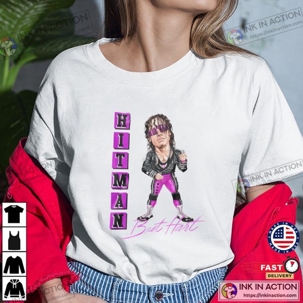 Bret The Hitman Hart Vintage Graphic Art T-shirt