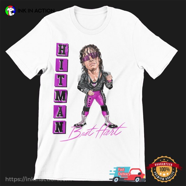 Bret The Hitman Hart Vintage Graphic Art T-shirt