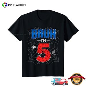 Bruh I'm 5yo Spider Web Birthday T shirt 2