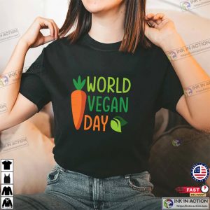 Carrot world vegan day 2024 Unisex T shirt 3