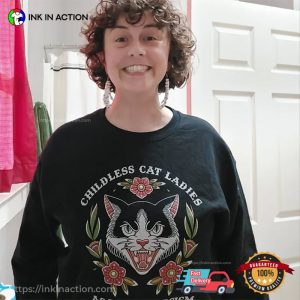 Childless Cat Lady Against Fascism Feminist Kamala Harris Shirt