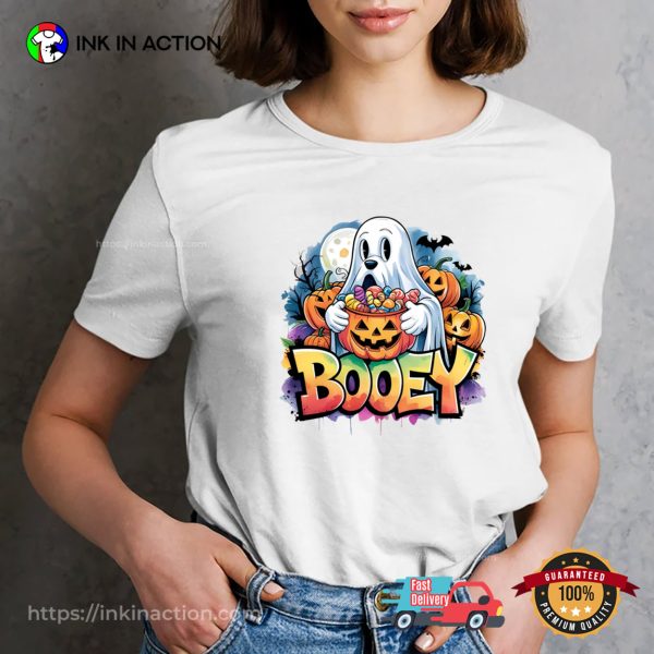 Colorful Booey Cute Bluey Ghost Trick Or Treat T-shirt