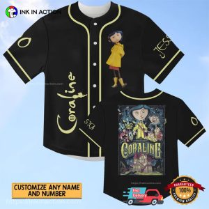 Customized Coraline Horror Cartoon Baseball Jersey 1