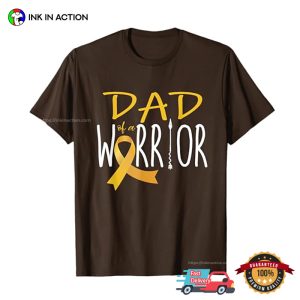 Dad Of A Warrior Childhood Cancer Awareness T shirt 1