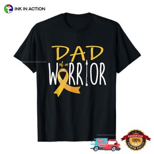 Dad Of A Warrior Childhood Cancer Awareness T shirt 3