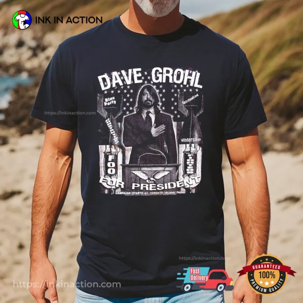 Dave Grohl For President Rock Party Vintage 90s Tee