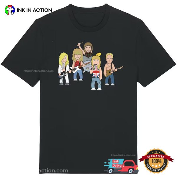 Def Leoppards Rock Band Animation Style T-shirt