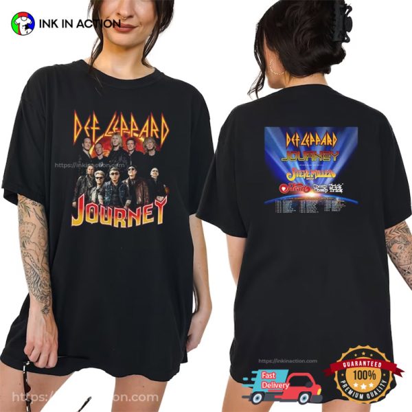 Def Leppard Journey Summer Stadium Tour 2024 Rock T-shirt