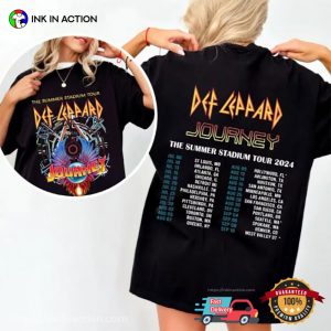 Def Leppard Journey Summer Tour 2024 Schedules 2 Sided T shirt