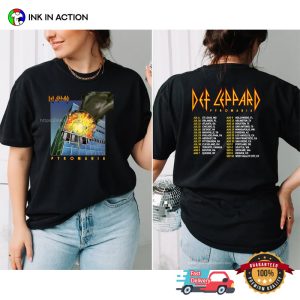 Def Leppard Pyromania Tour Date 2 Sided T shirt 1