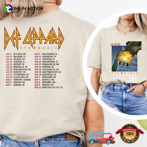 Def Leppard Pyromania Tour Date 2 Sided T shirt