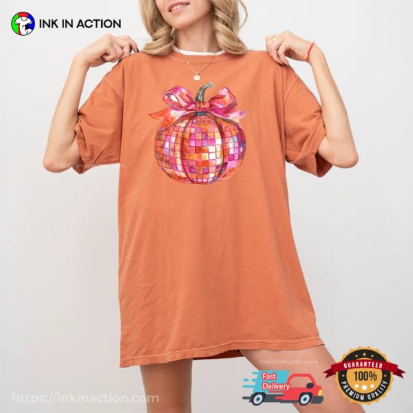 Disco Pumpkin Light Ball Comfort Colors T-shirt