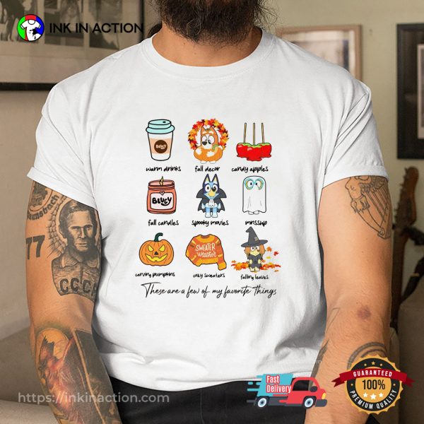 Fall Season Bluey Halloween Cartoon T-shirt